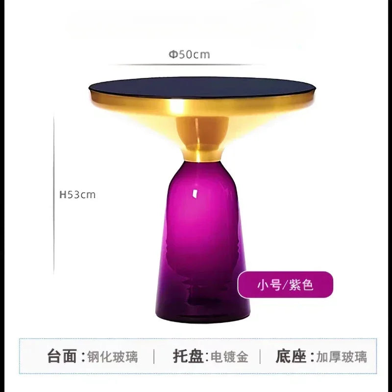 Round Glass Nordic Side Table