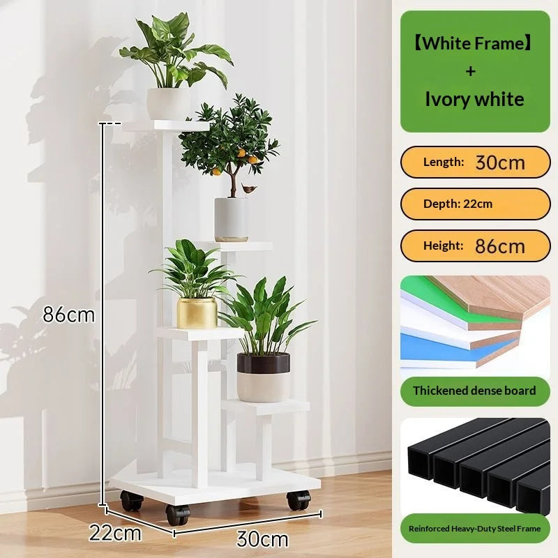 Rolling Multi-Tier Plant Stand