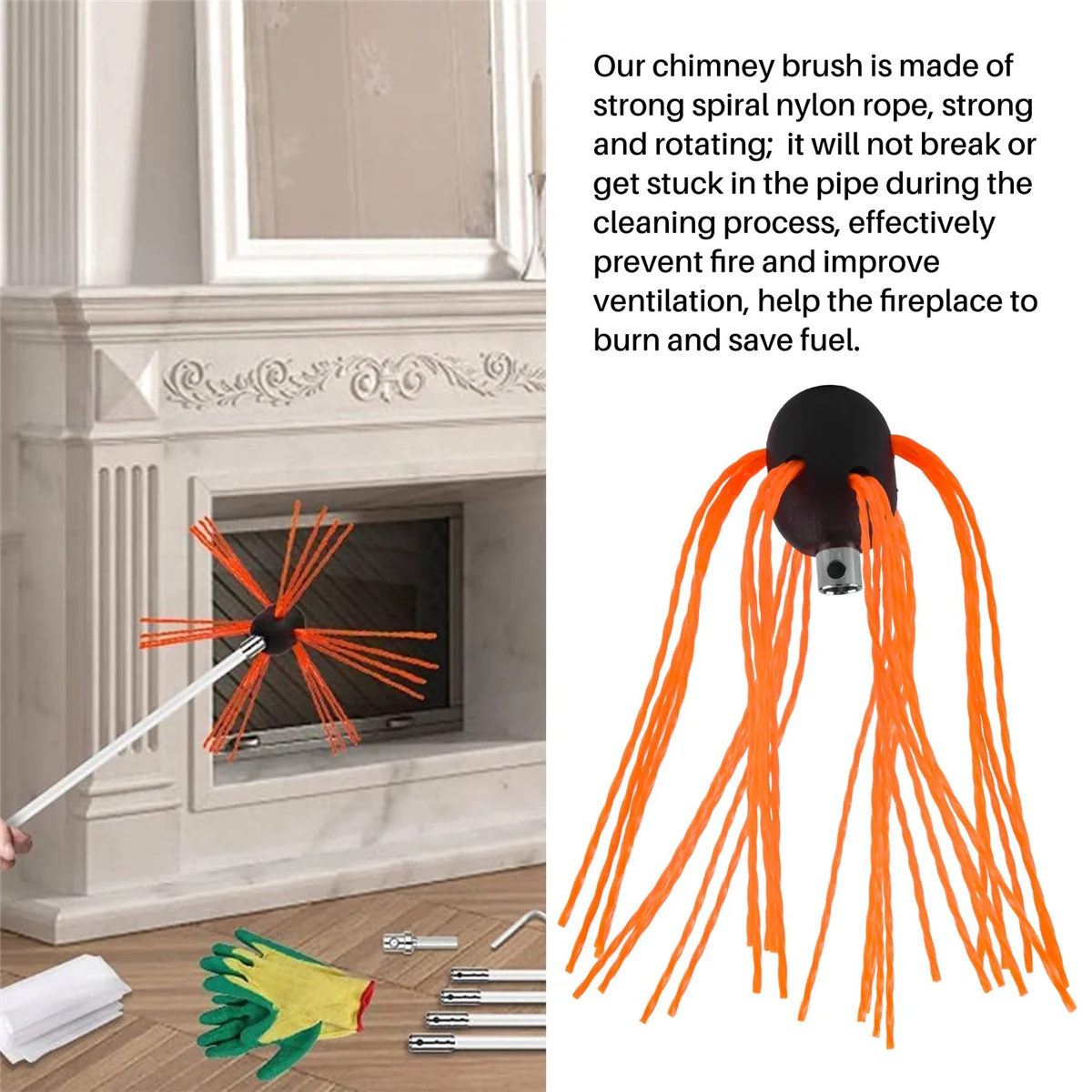 Flexible Rotary Chimney Sweep Brush
