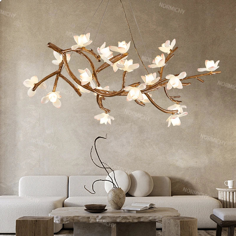 Lotus Branch Pendant Light - Wabi-Sabi