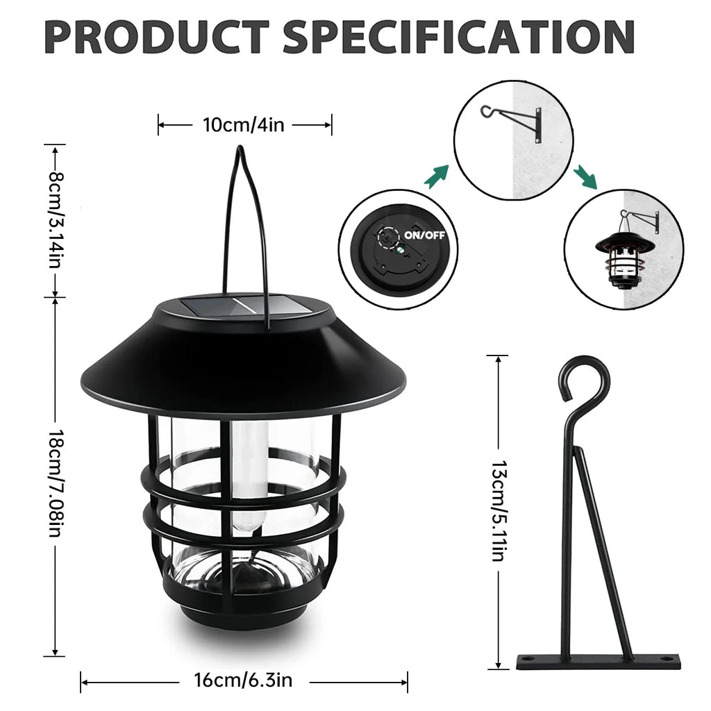 Solar Flickering Flame Wall Lantern (2-Pack)