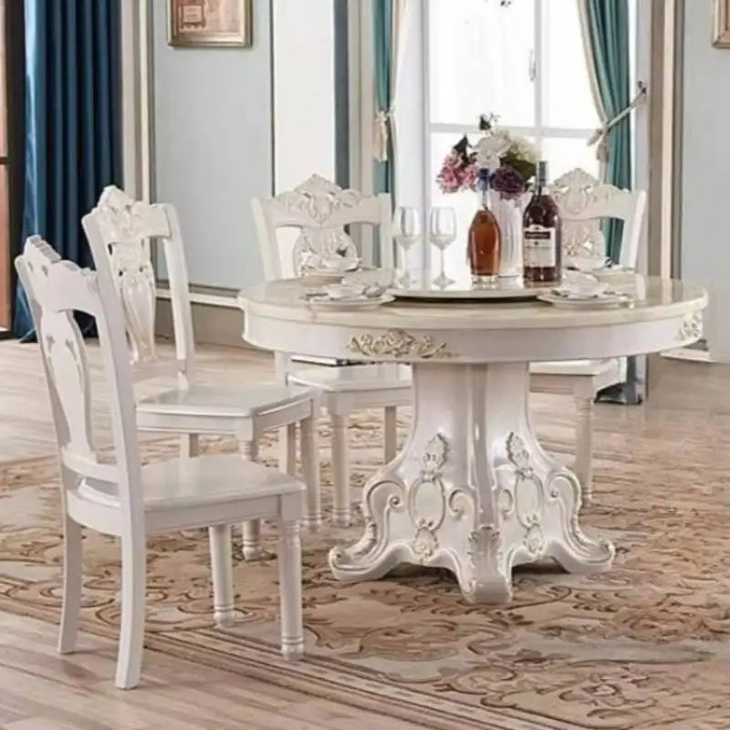 Gold Round Dining Table Set