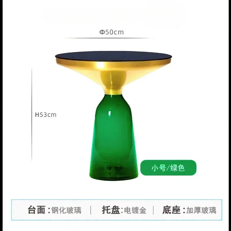 Round Glass Nordic Side Table