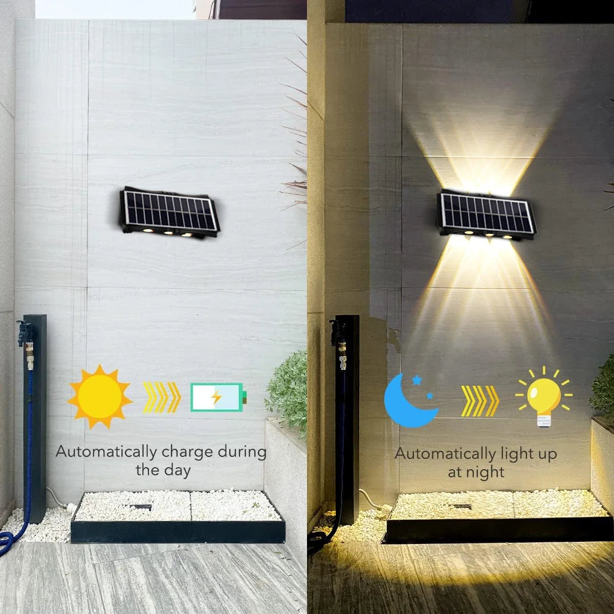 Solar Up-Down Wall Light - Waterproof
