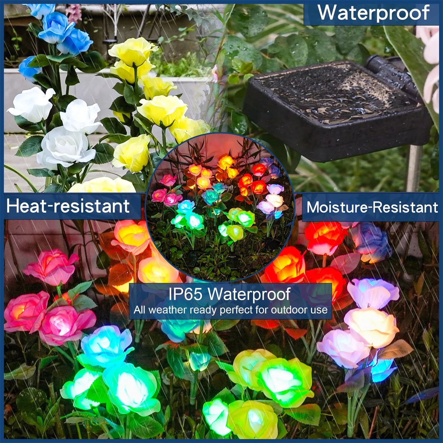 Solar Rose Flower Garden Lights