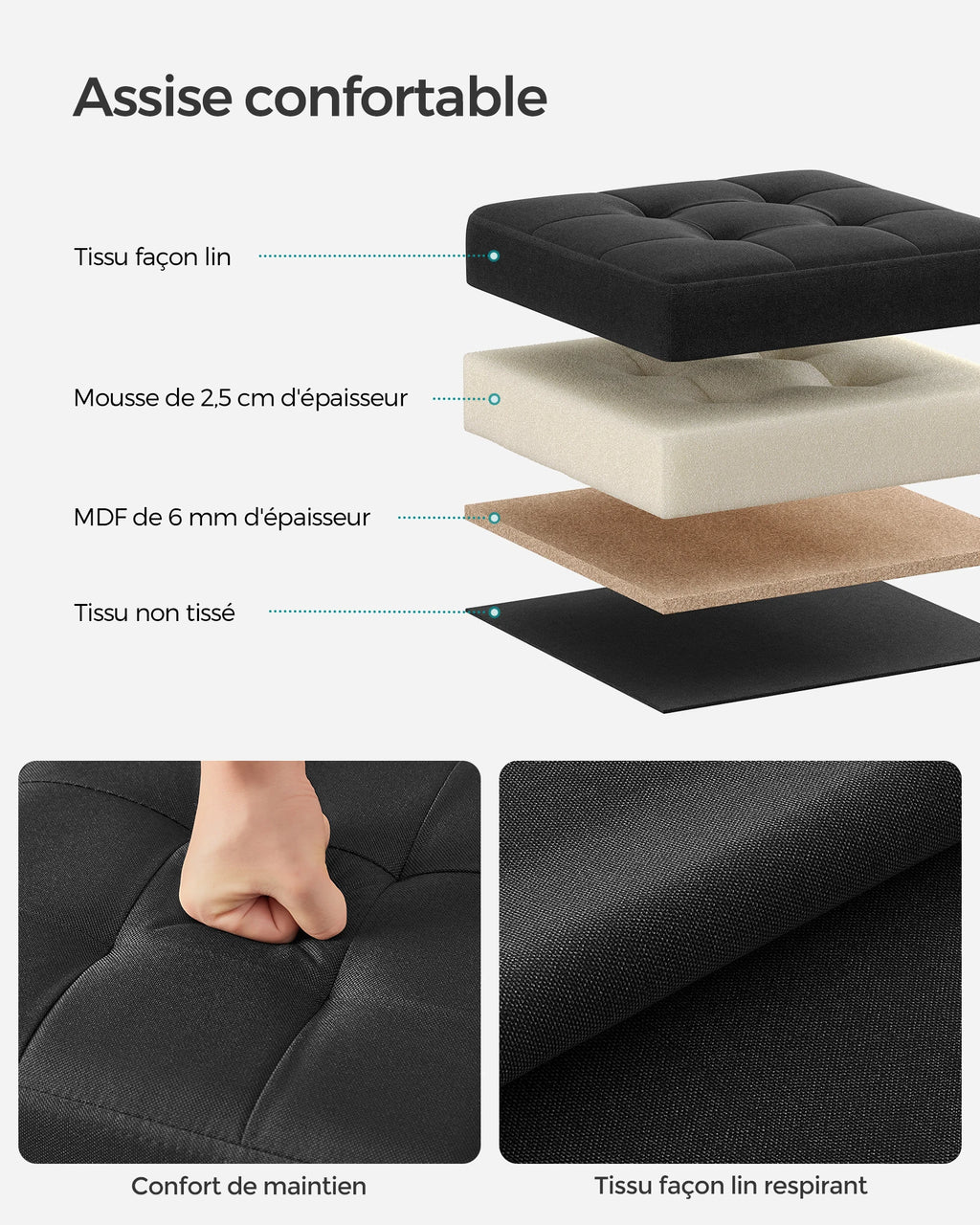 SONGMICS Folding Storage Bench