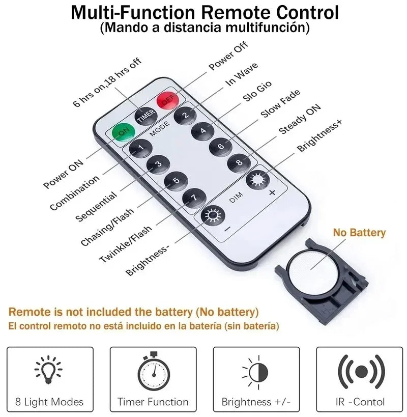 3m USB Fairy Curtain Lights with Remote
