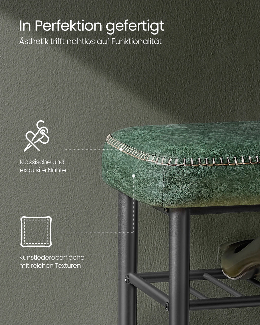 VASAGLE EKHO Leather Shoe Bench