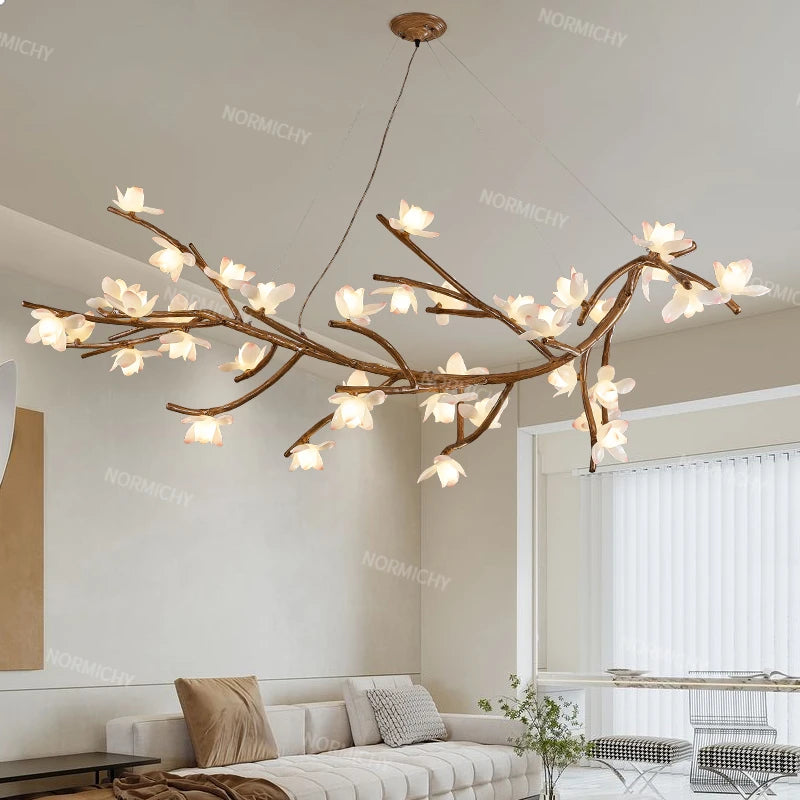 Lotus Branch Pendant Light - Wabi-Sabi