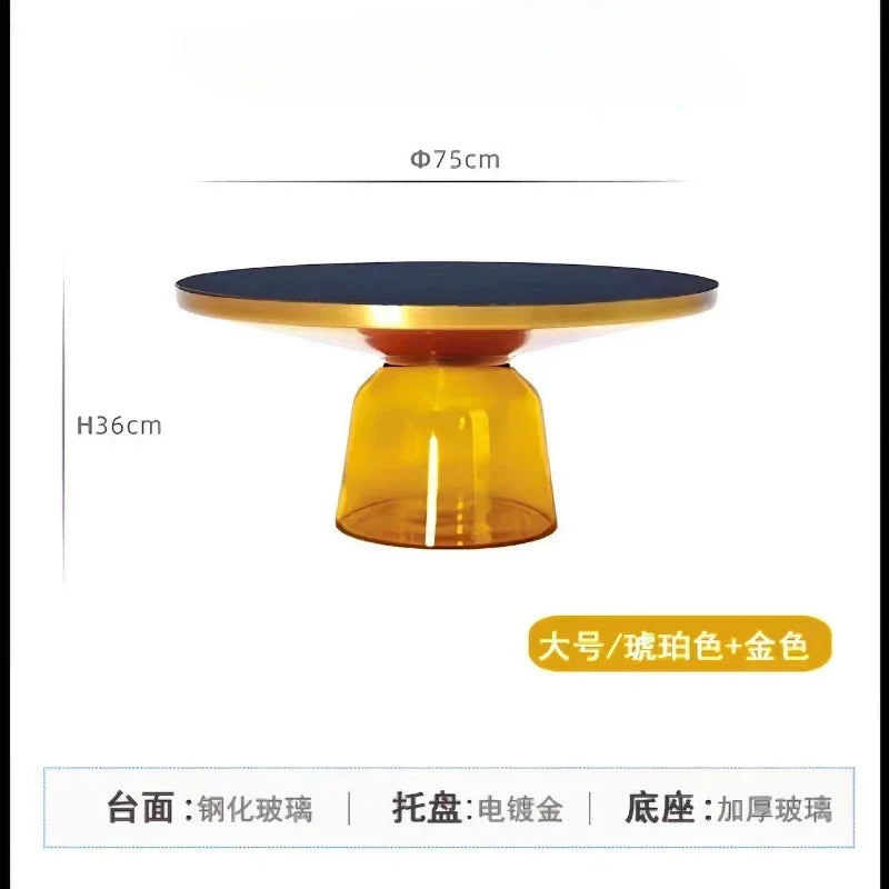Round Glass Nordic Side Table