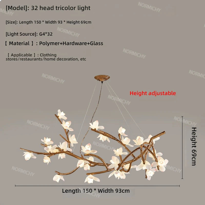 Lotus Branch Pendant Light - Wabi-Sabi