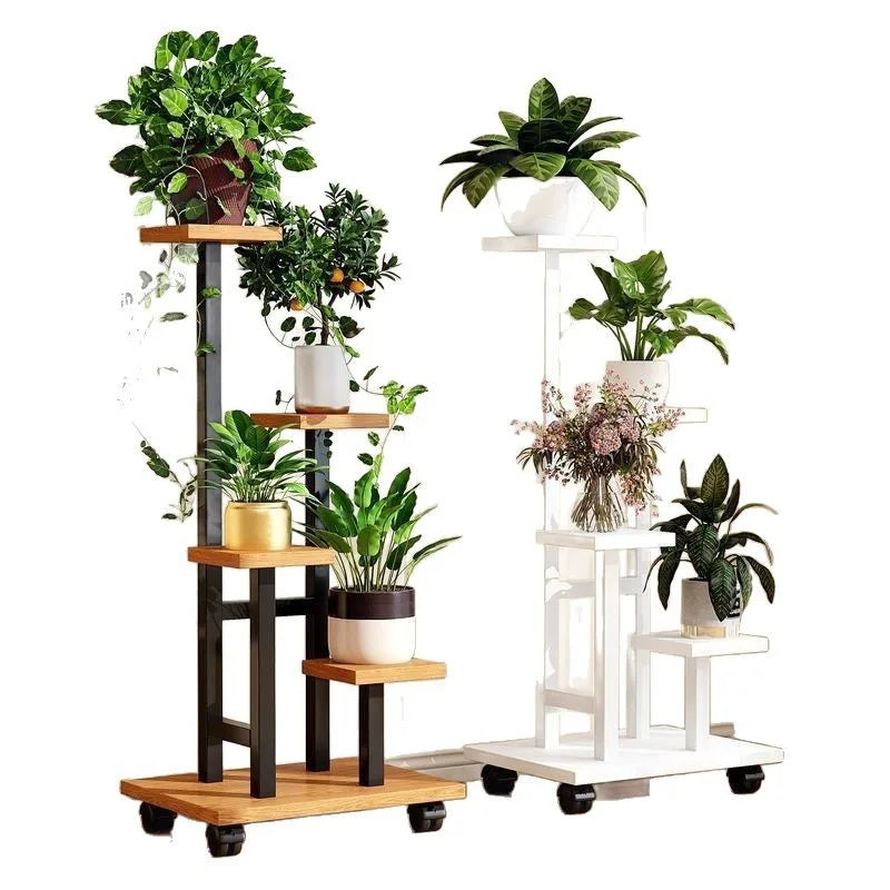 Rolling Multi-Tier Plant Stand