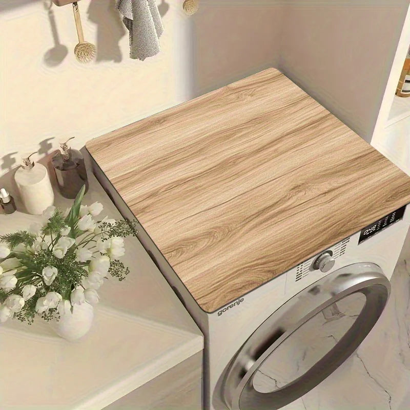 Wood Grain Washing Machine Cover Mat