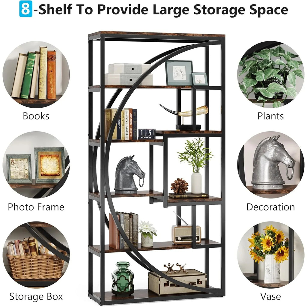 Industrial 5-Tier Etagere Bookshelf