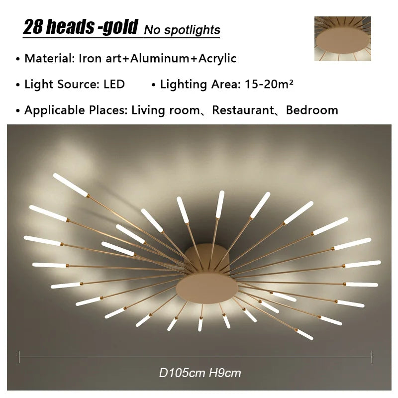 Firework Spiral LED Chandelier