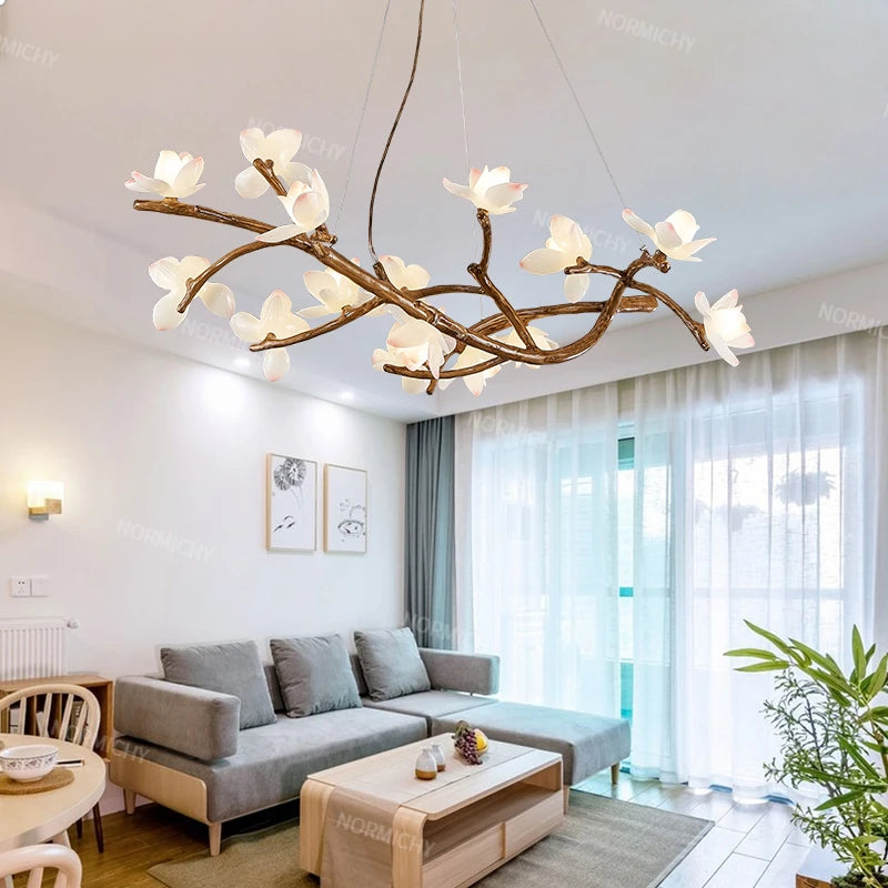 Lotus Branch Pendant Light - Wabi-Sabi