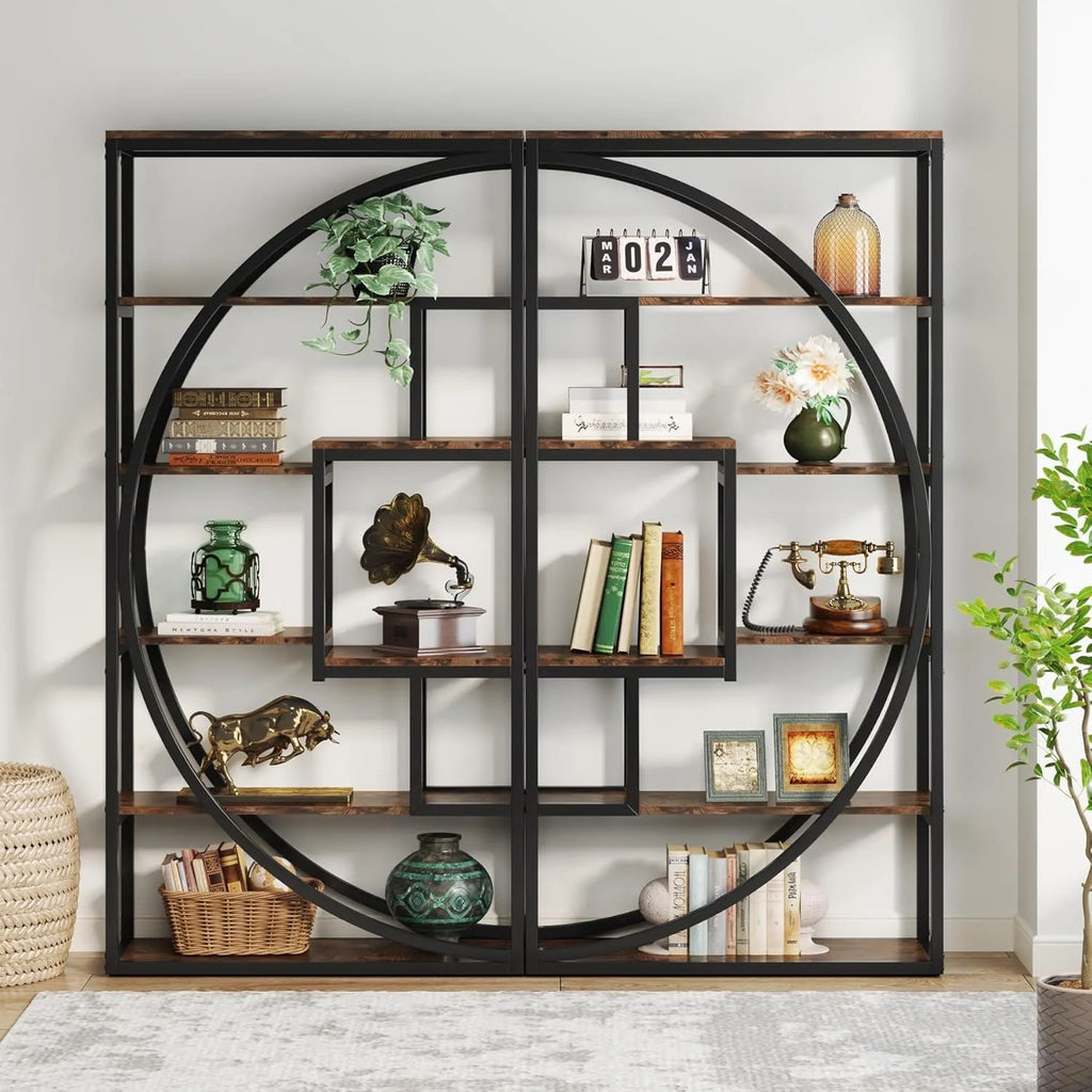 Industrial 5-Tier Etagere Bookshelf
