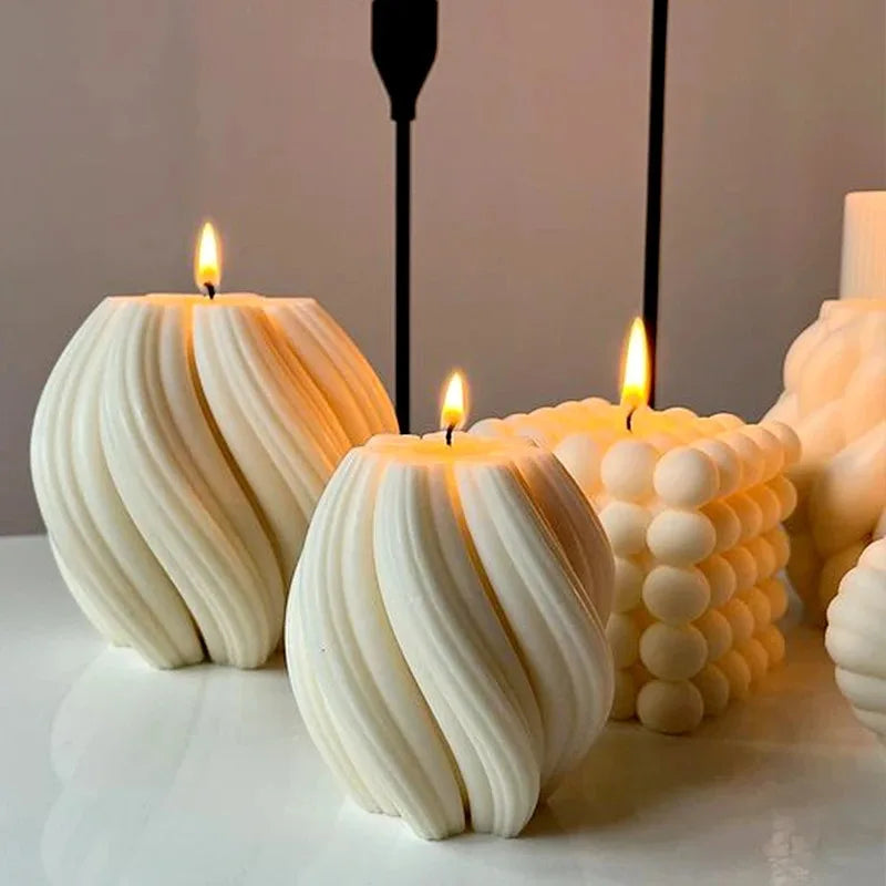 3D Geometric Wave Candle Mould