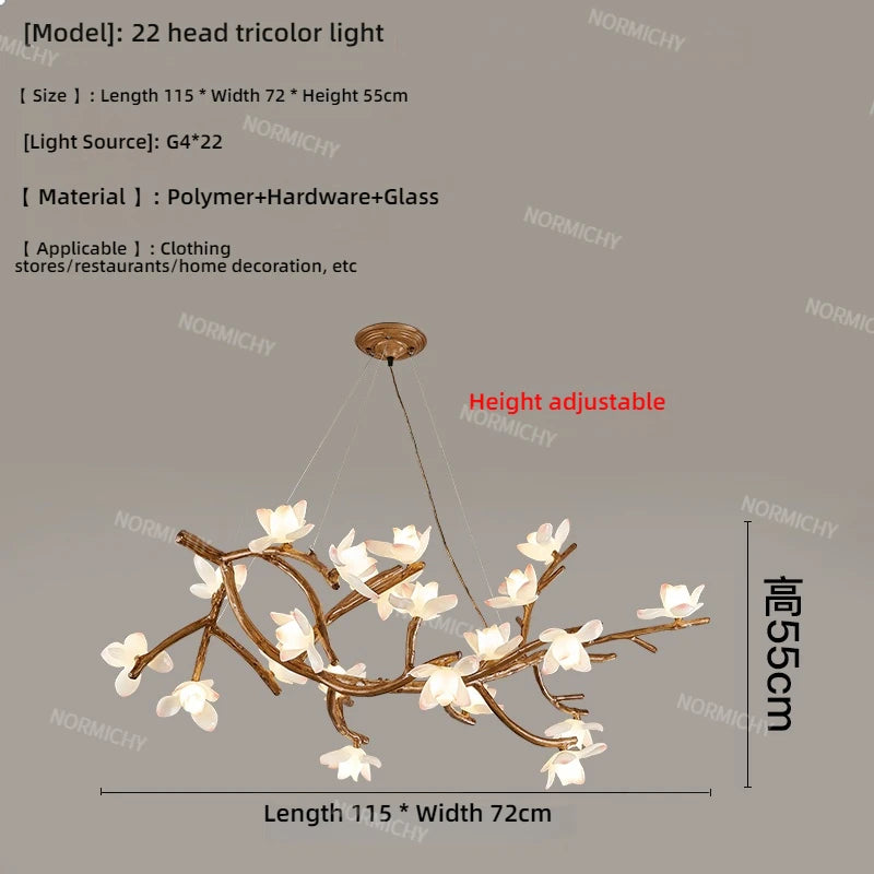 Lotus Branch Pendant Light - Wabi-Sabi