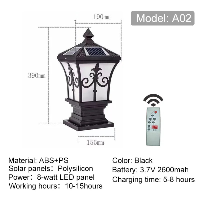 Solar Auto-Dimming Pillar Light