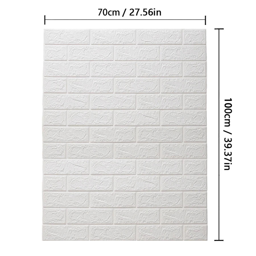 3D Brick Self-Adhesive Waterproof Wallpaper