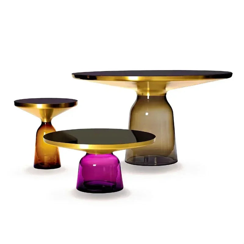 Round Glass Nordic Side Table