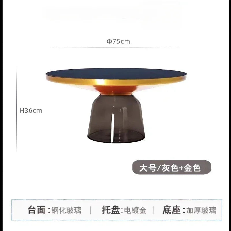 Round Glass Nordic Side Table