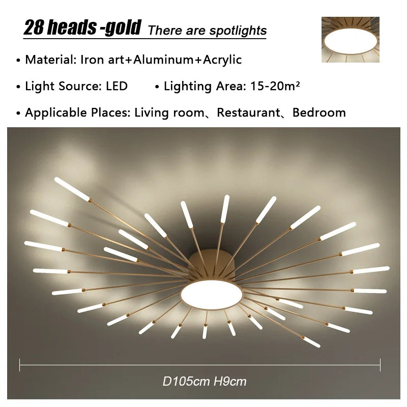 Firework Spiral LED Chandelier