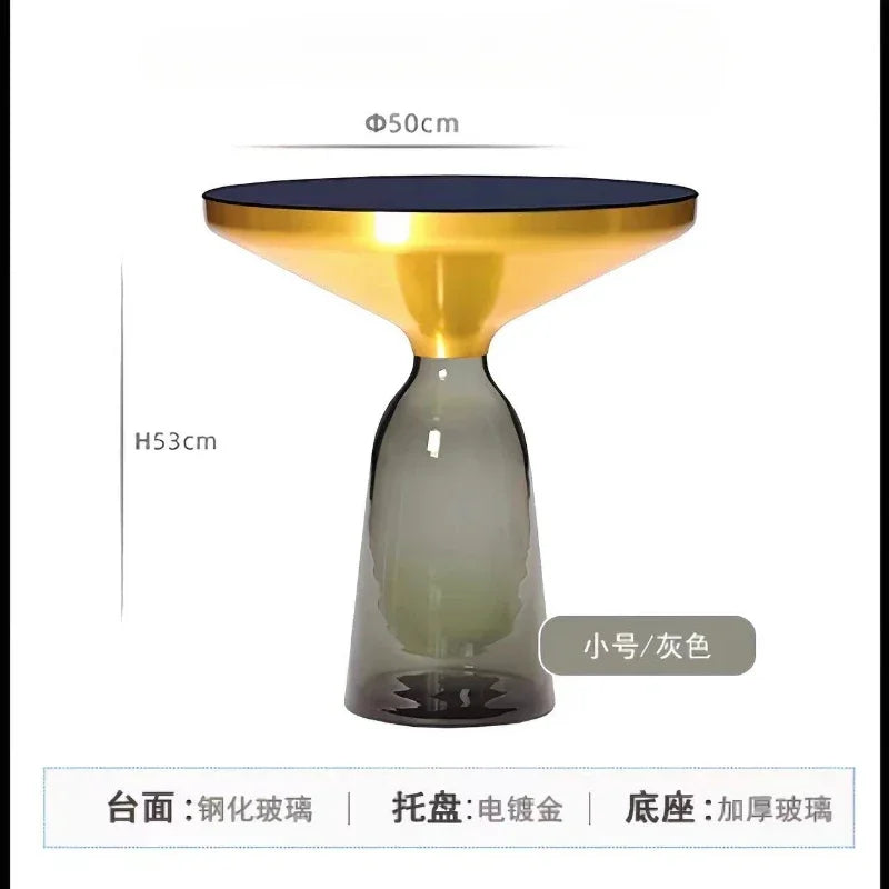 Round Glass Nordic Side Table