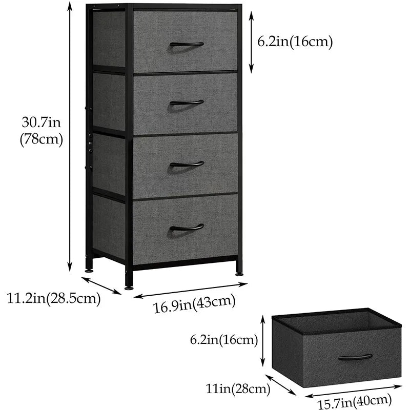4-Drawer Fabric Storage Tower