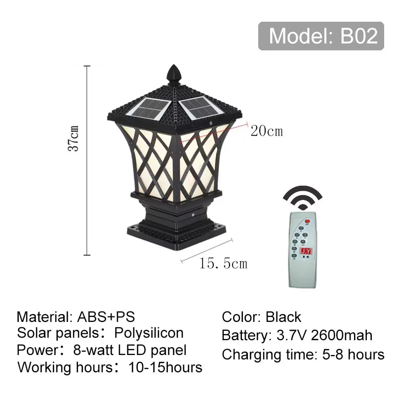 Solar Auto-Dimming Pillar Light