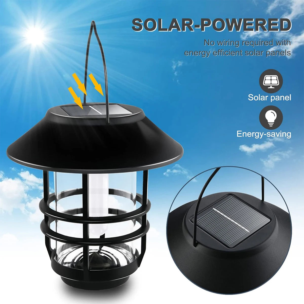 Solar Flickering Flame Wall Lantern (2-Pack)
