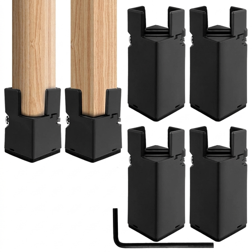 5/10cm 4Pcs Adjustable Furniture Feet Aluminum Alloy Heavy Duty Chair Sofa Table Raiser for Thickness 0.8-1.4inch Furniture Feet