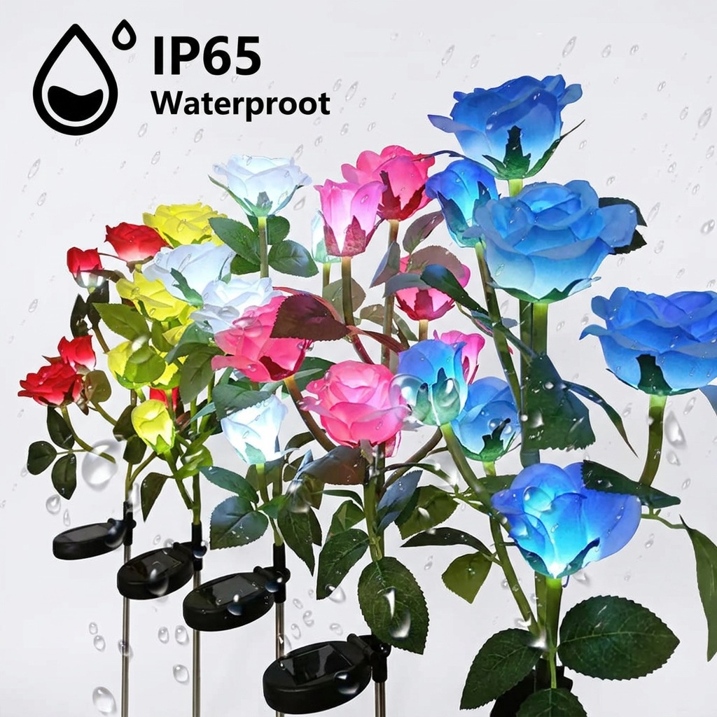 Solar Rose Flower Garden Lights