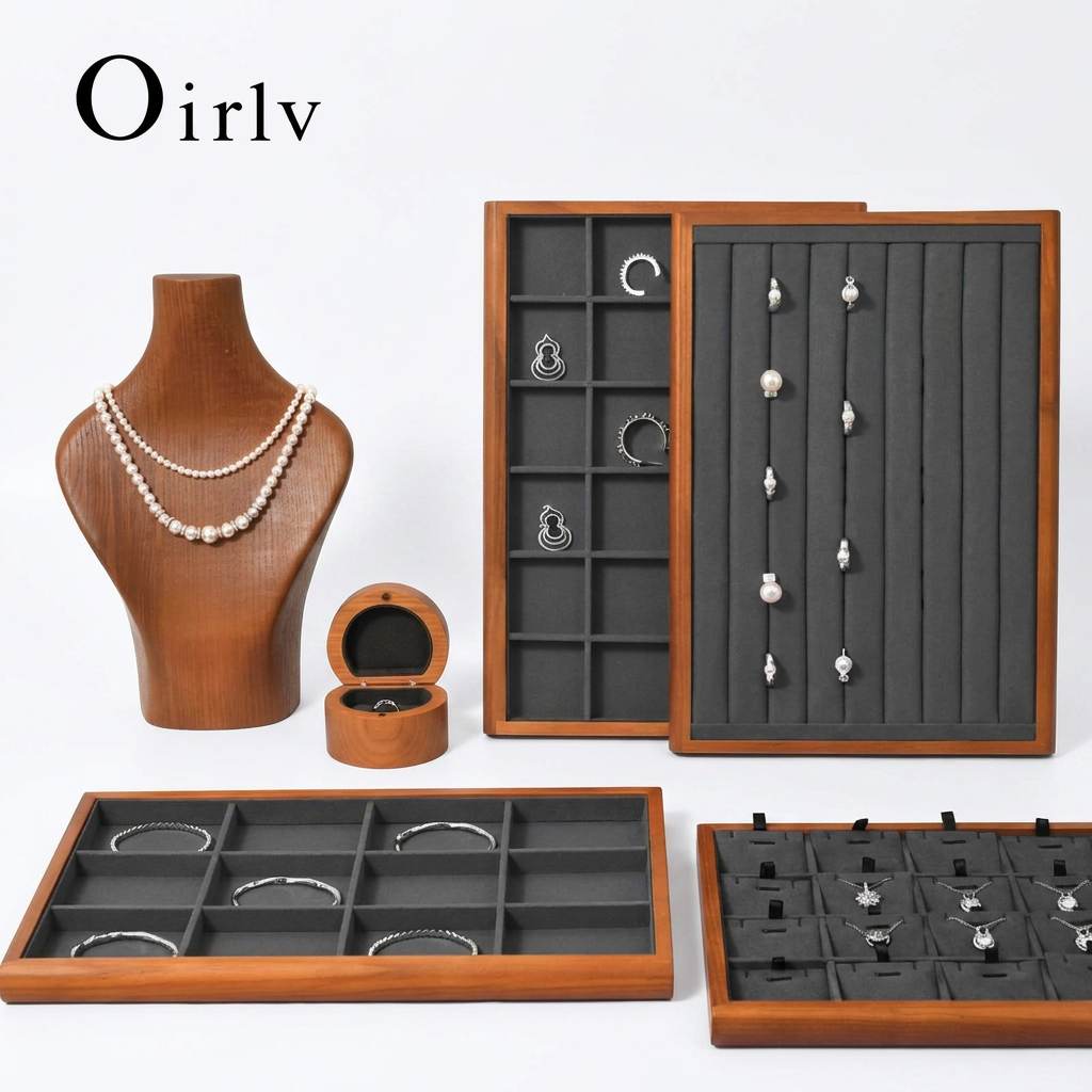 Oirlv Wooden Jewelry Display Tray
