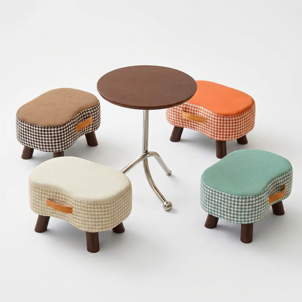 Solid Wood Stacked Small Stool for Living Room Sofa Footrest Low Household Footrest Multi-functional Compact Seating