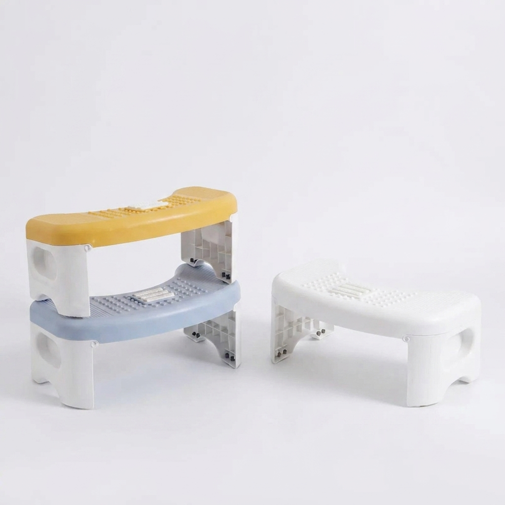 Foldable Toilet Stool Bathroom Footstool for Children Portable Anti-Slip Massage Poop Stool for Adults Toilets Footstools