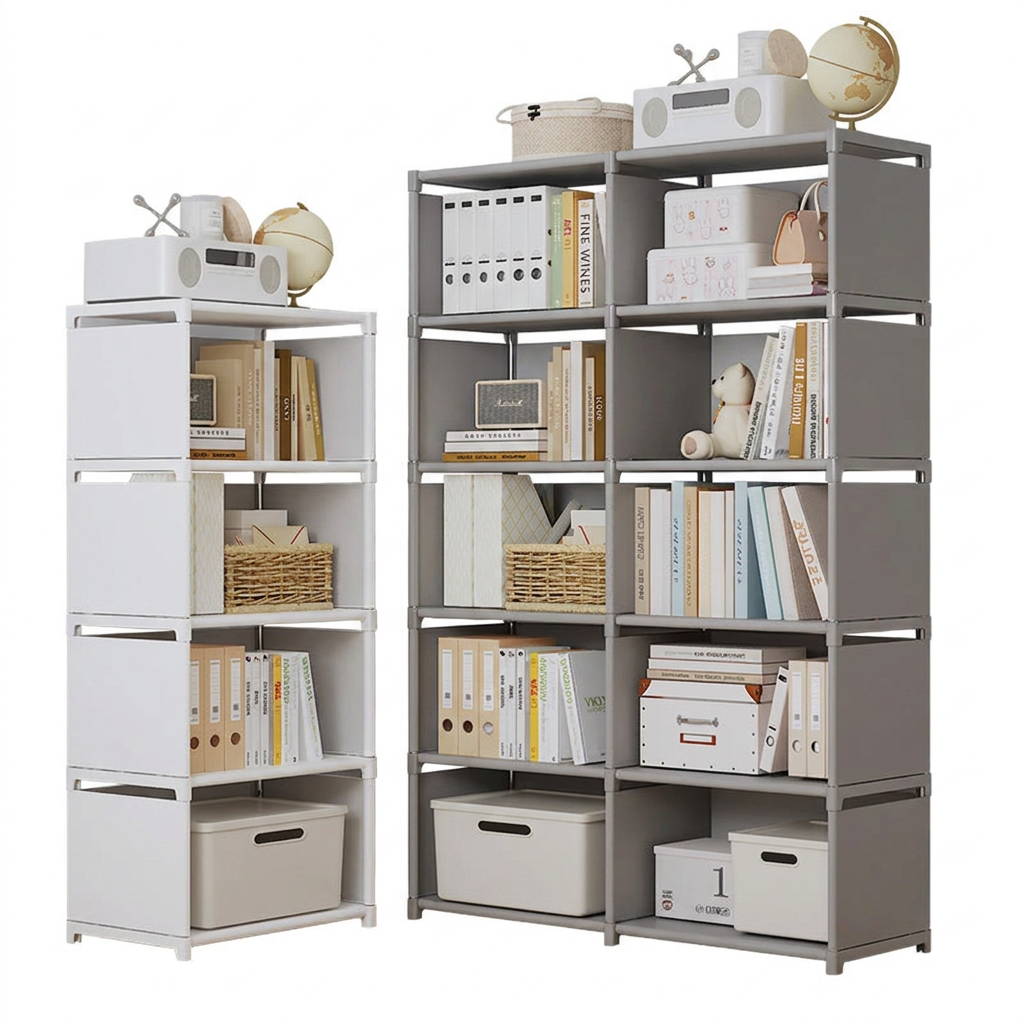 Multi-Layer Bookshelf Easy Assembly Bookcase Living Room Book Shelf Study Room Bedroom Storage Shelf Sundries Toys Cabinet
