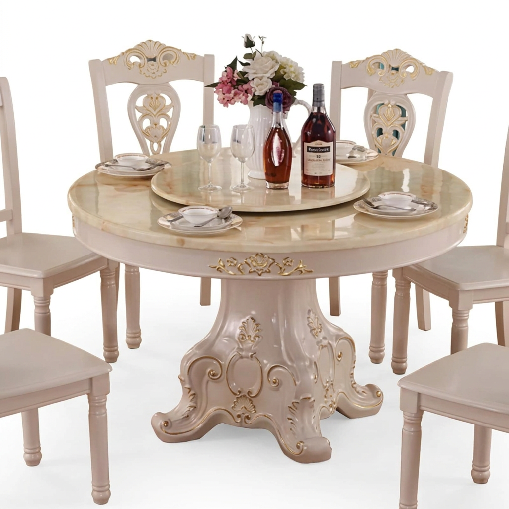 4 Person Gold Dining Table Luxury Design Modern Living Room Round Dining Table Restaurant Nordic Mesas De Comedor Furniture