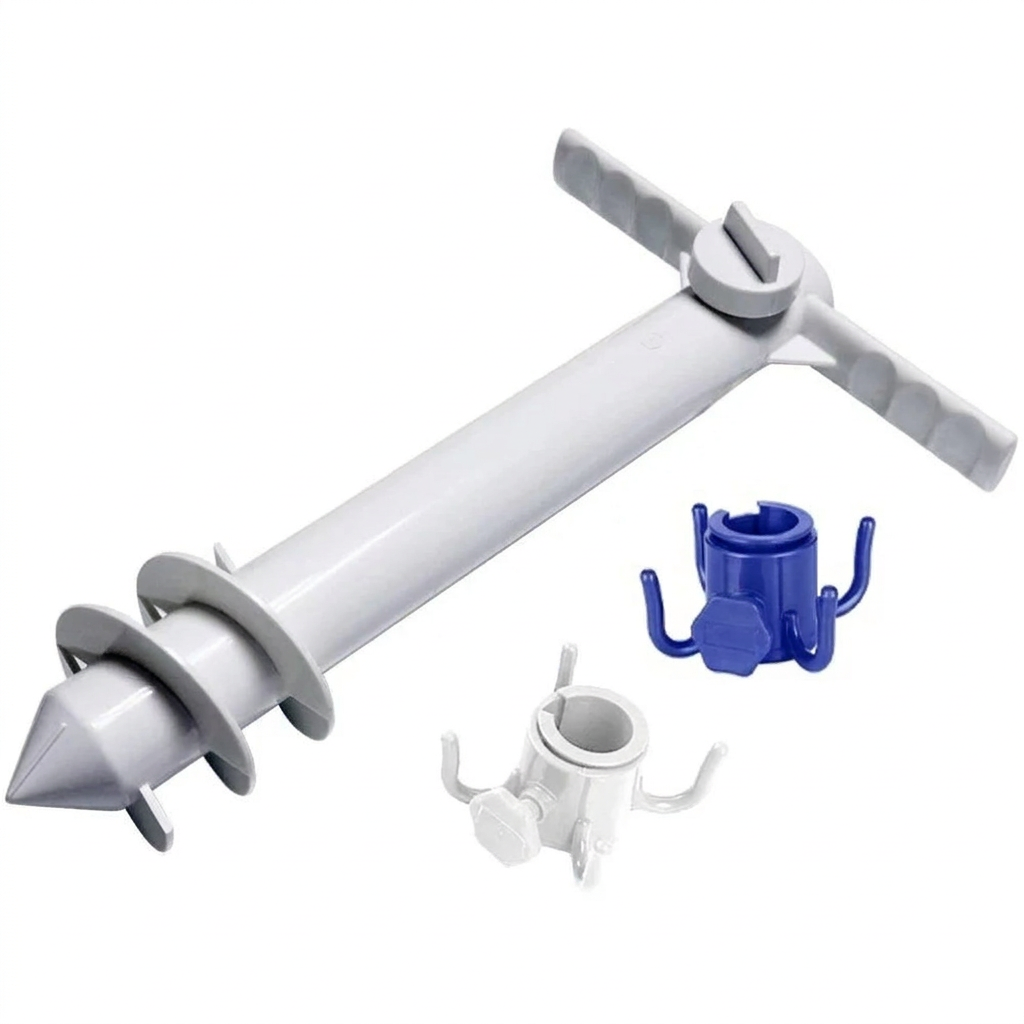 3/5 Spin Beach Umbrella Stand with Hook Inserts Spiral Umbrella Plug Equipment Umbrella Ground Anchor Outdoor Travel Accessories