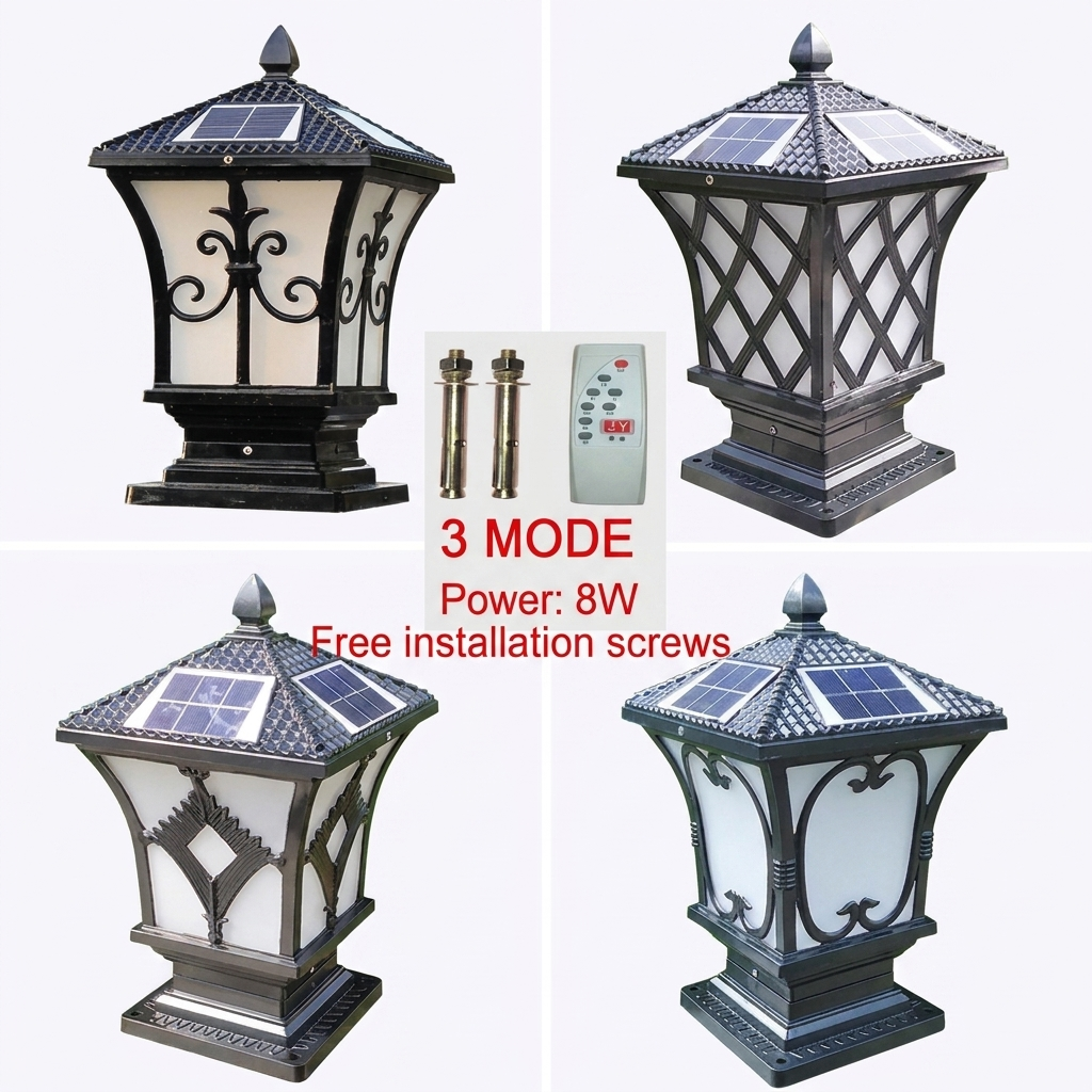 Solar Auto-Dimming Pillar Light