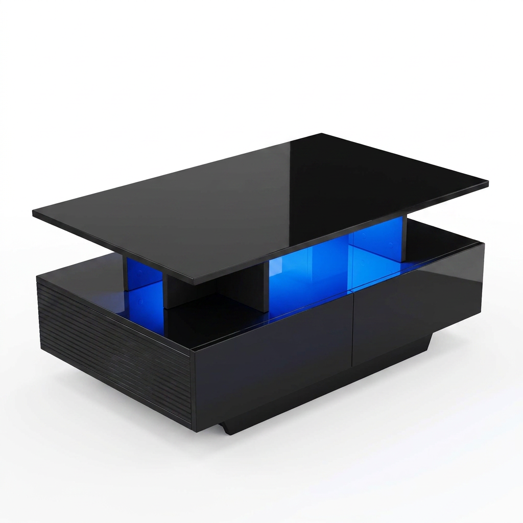 High-Gloss LED Coffee Table