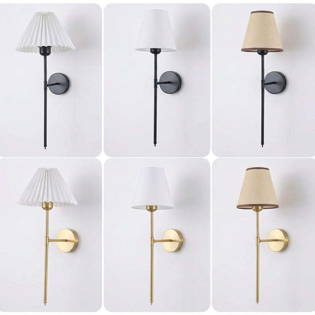 Fabric Shade Bedside Wall Lamp