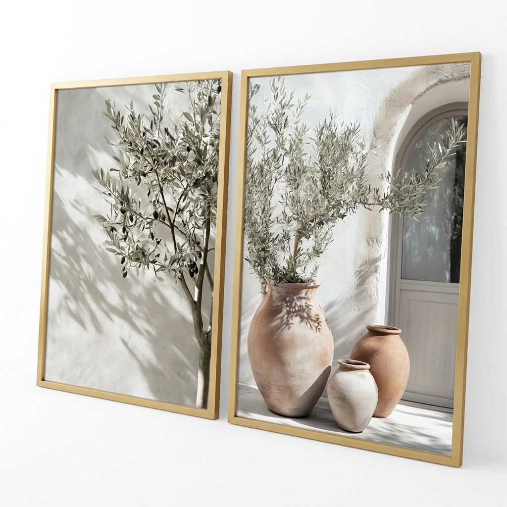 Olive Tree Botanical Art Prints (Set of 2)
