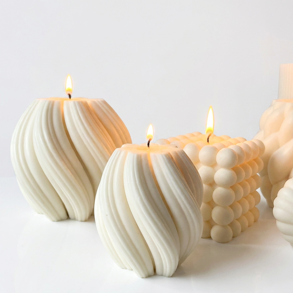 3D Geometric Wave Candle Mould