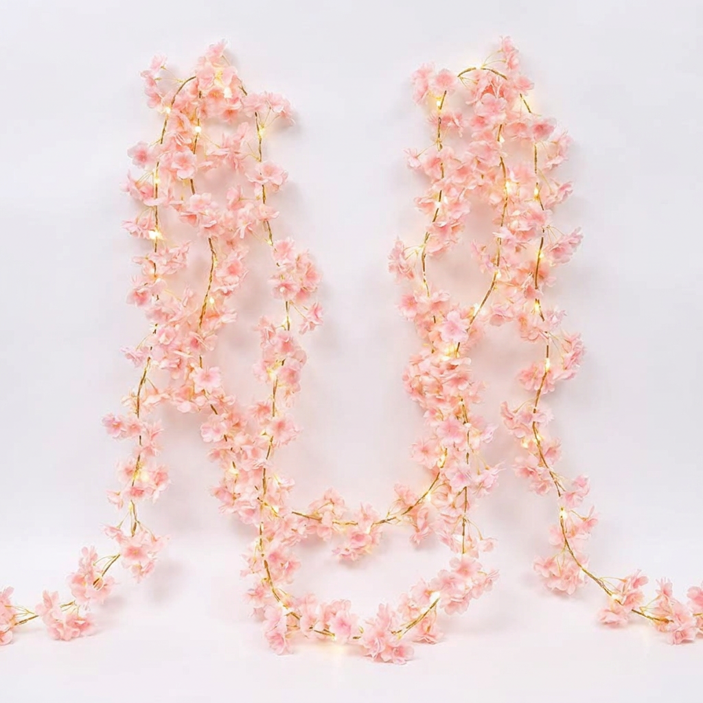 180cm Artificial Sakura Blossom Vine Garland