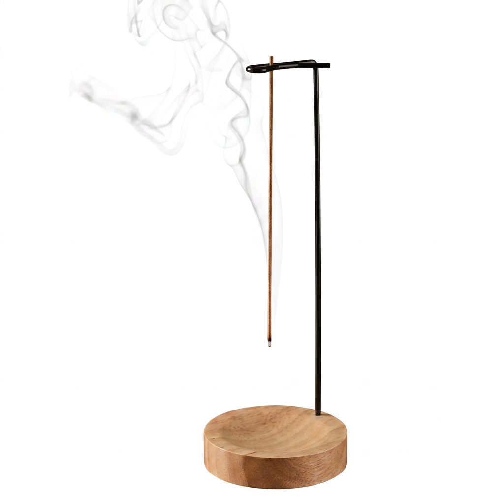 Backflow Incense Burner with Wooden Tray