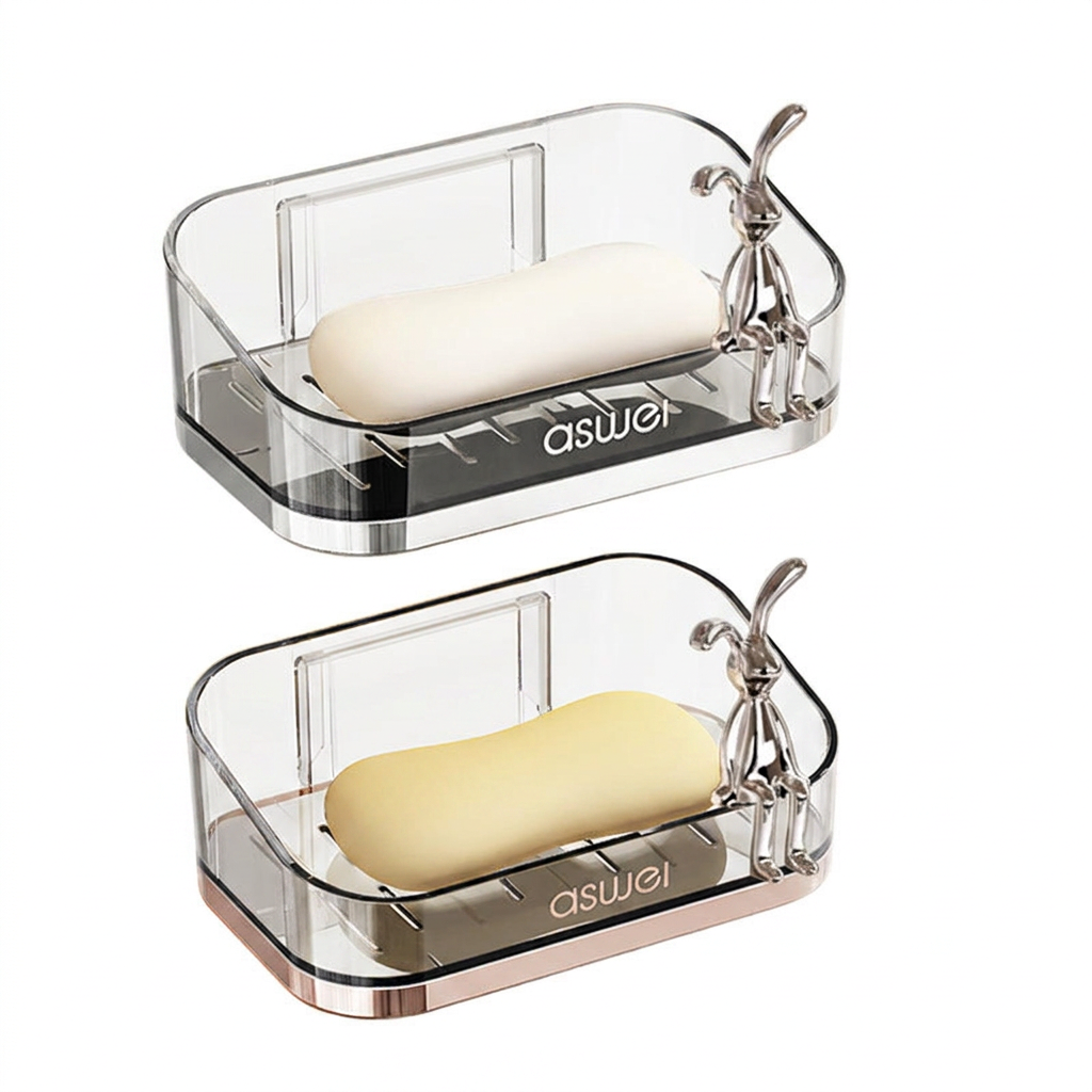 Wall-Mounted Double-Layer Soap Rack