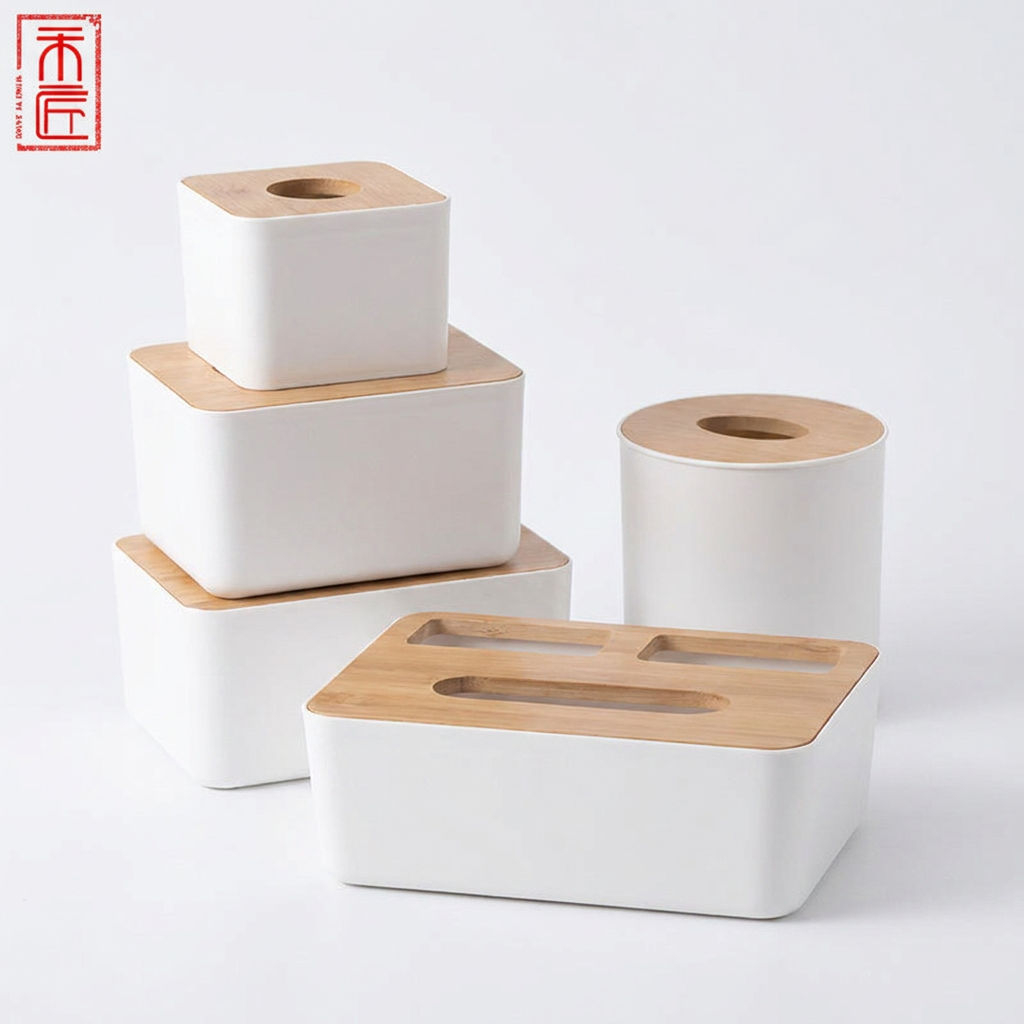 Nordic Bamboo Tissue Box Cover