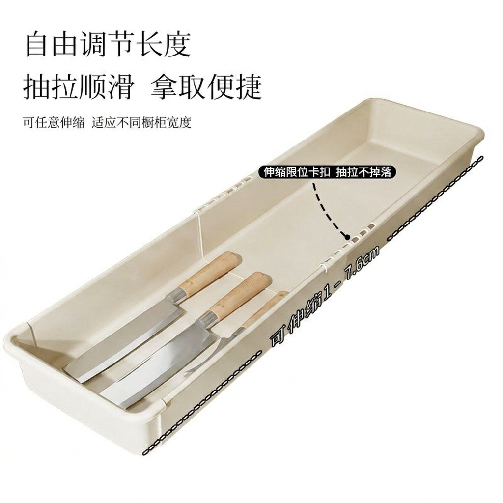 Retractable Drawer Cutlery Organizer